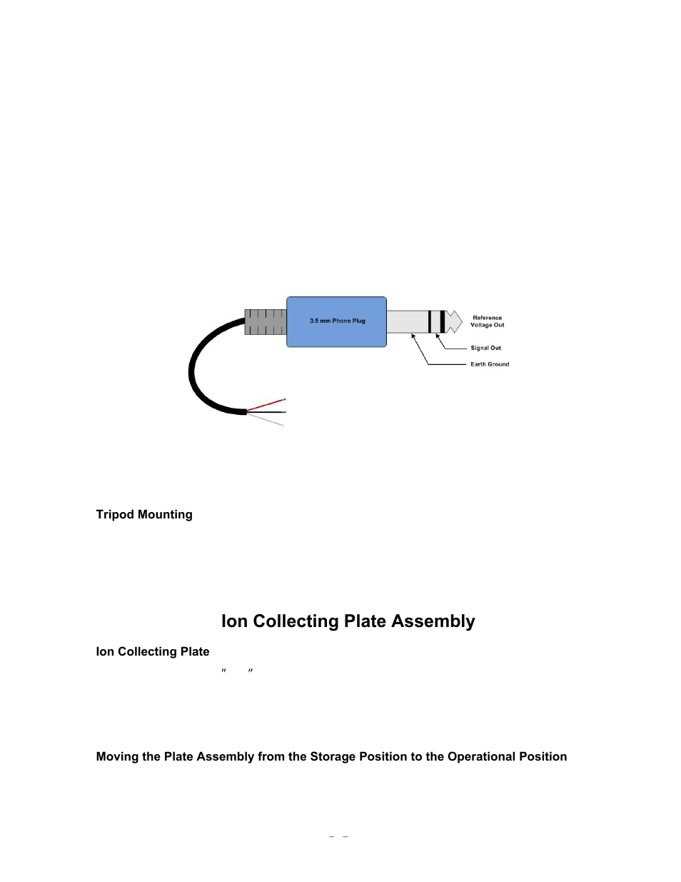 Ion collecting plate assembly | Monroe Electronics Charge Plate - Analyzer - model 300 User Manual | Page 10 / 51