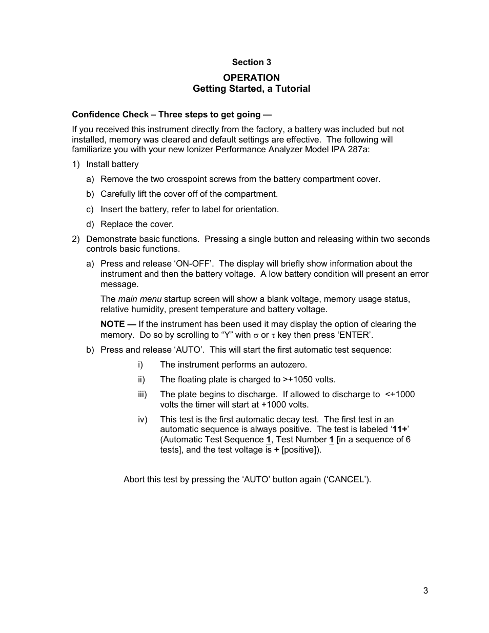 Monroe Electronics Charge Plate - Ionizer Performance Analyzer - model 287A User Manual | Page 5 / 12