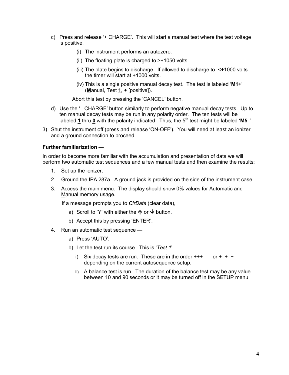 Monroe Electronics Charge Plate - Ionizer Performance Analyzer - model 287A User Manual | Page 6 / 12