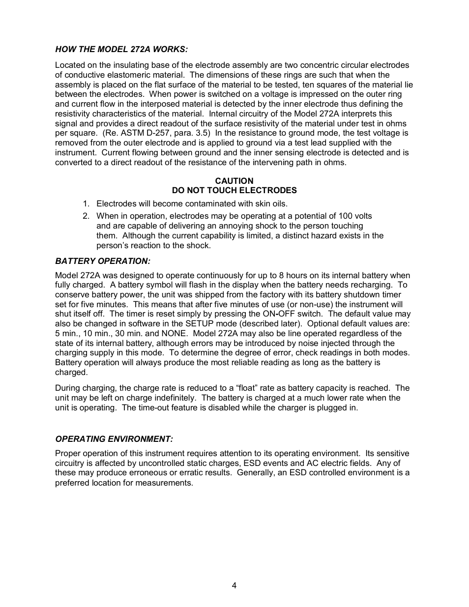 Monroe Electronics Resistivity Meter - Portable - Surface - model 272A User Manual | Page 4 / 10