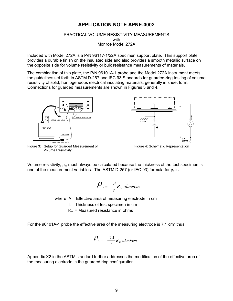 Va t r ohm cm | Monroe Electronics Resistivity Meter - Portable - Surface - model 272A User Manual | Page 9 / 10