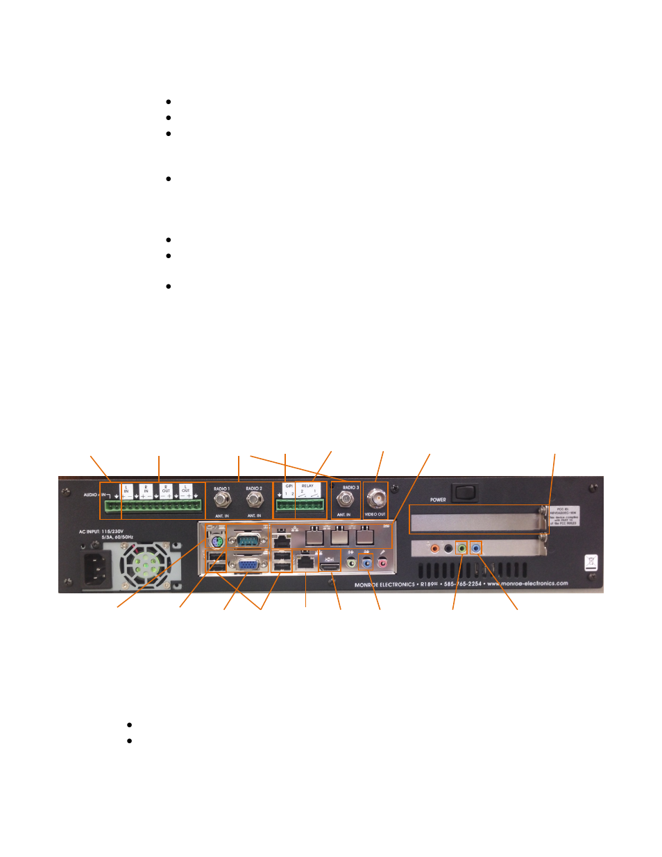 3 back panel connectors, 4 audio wiring | Monroe Electronics R189se User Manual | Page 10 / 114