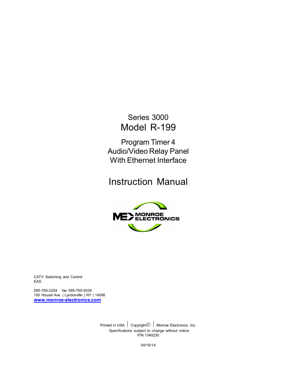 Monroe Electronics R199 User Manual | 29 pages