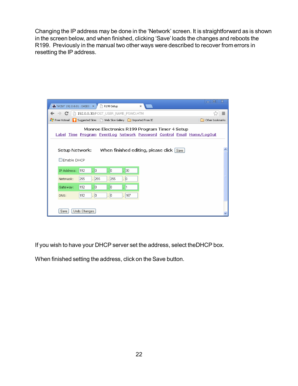 Monroe Electronics R199 User Manual | Page 22 / 29