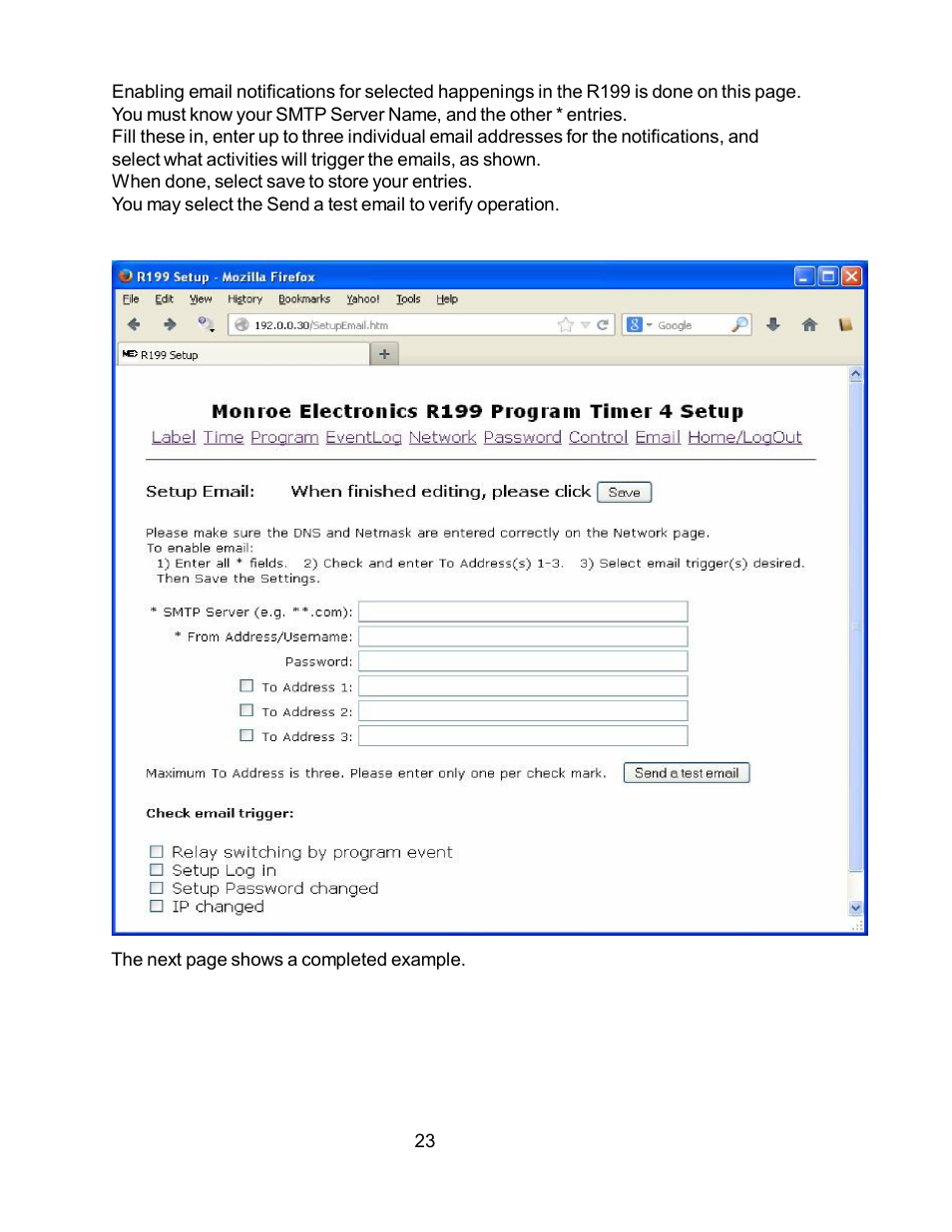 Monroe Electronics R199 User Manual | Page 23 / 29