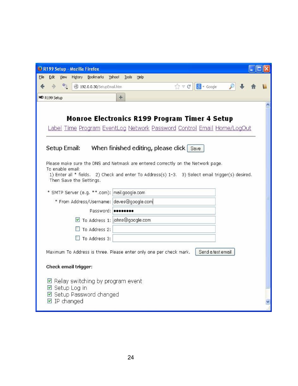 Monroe Electronics R199 User Manual | Page 24 / 29