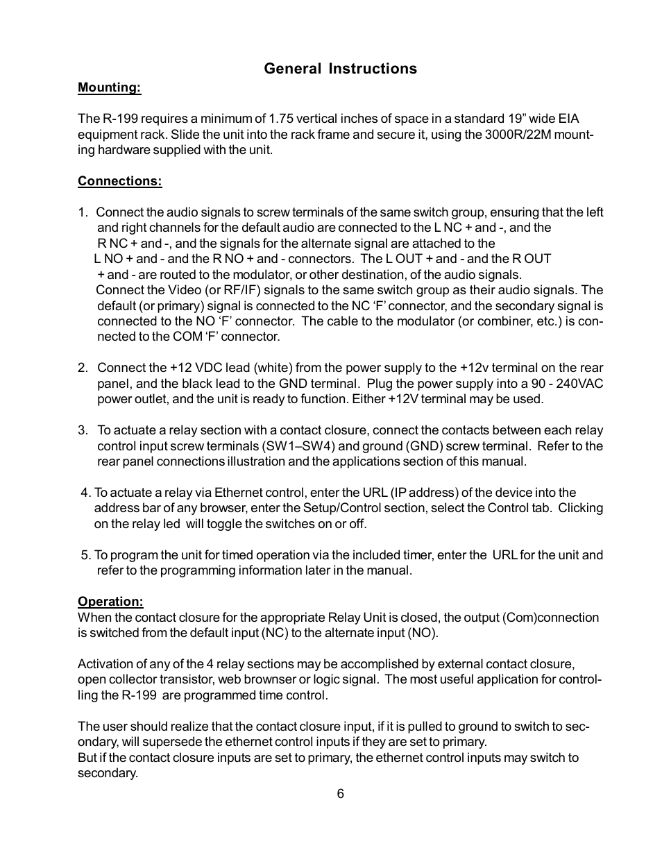 Monroe Electronics R199 User Manual | Page 6 / 29