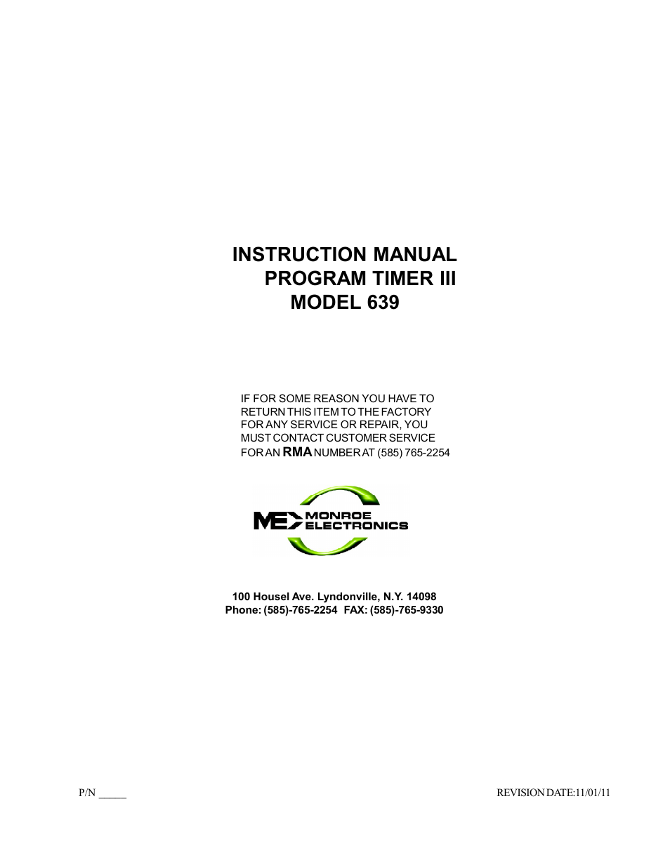 Monroe Electronics 639 User Manual | 23 pages