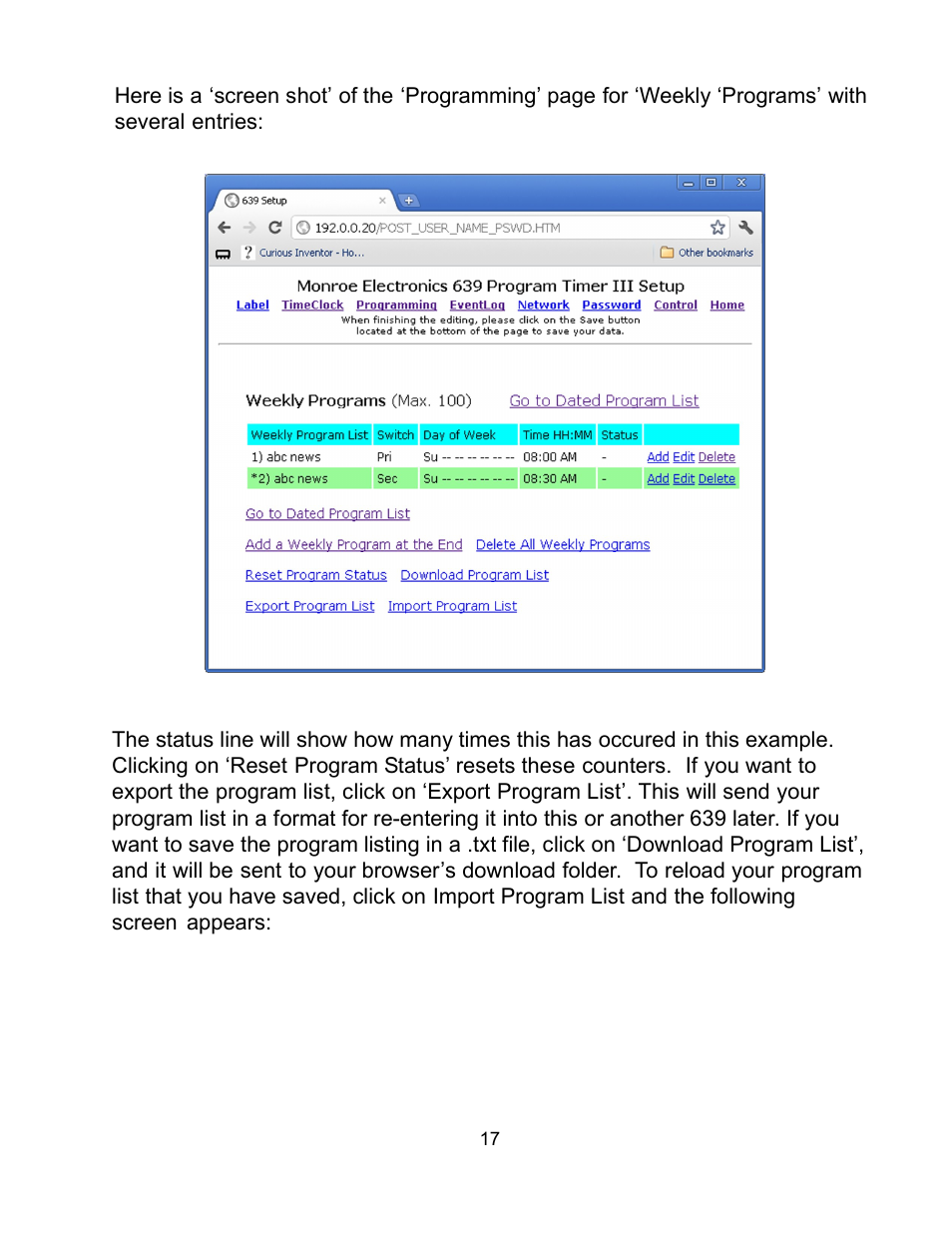Monroe Electronics 639 User Manual | Page 17 / 23