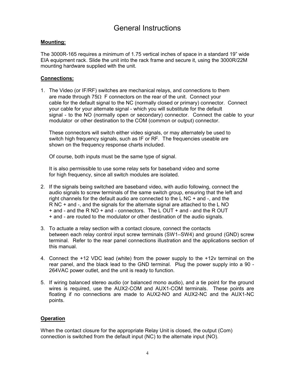General instructions | Monroe Electronics R165A User Manual | Page 4 / 9