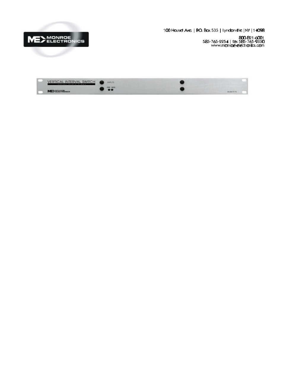 Monroe Electronics R175 User Manual | 2 pages