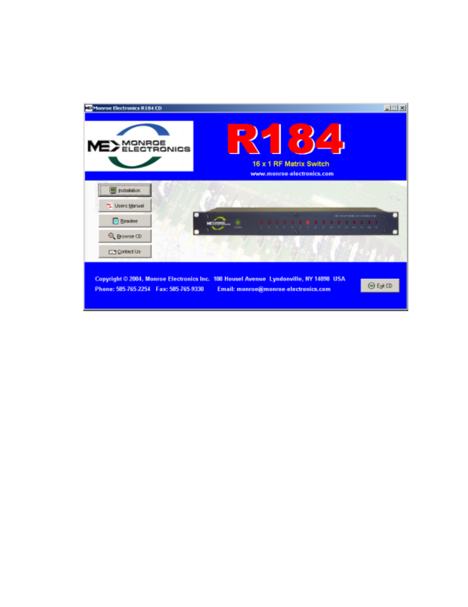 Software installation | Monroe Electronics R184 User Manual | Page 5 / 25