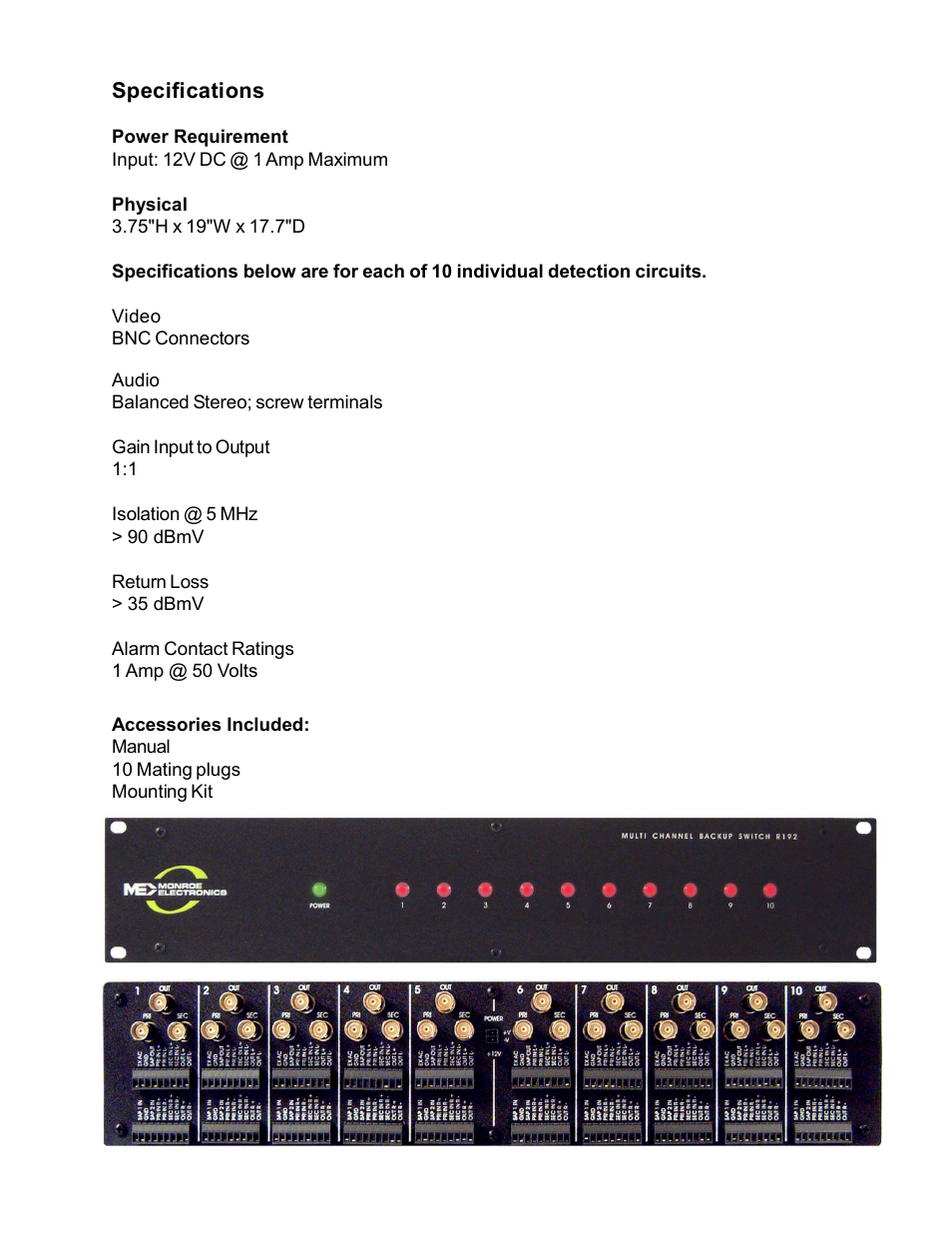 Monroe Electronics R192 User Manual | Page 2 / 5