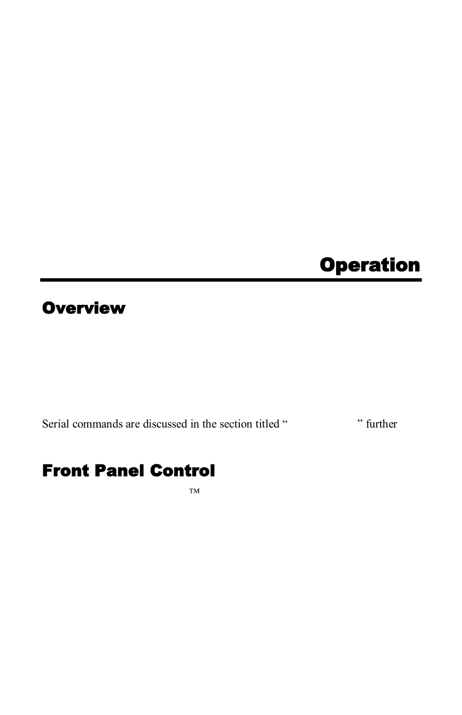 Testing cables prior to use, Operation, Overview | Front panel control | NeoPro Tahoe-Veo User Manual | Page 11 / 44