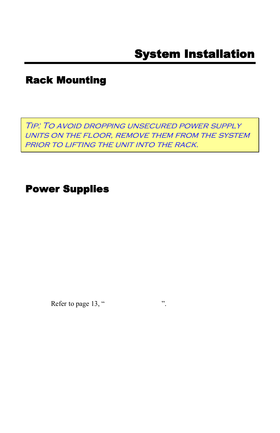 System installation, Rack mounting, Power supplies | NeoPro Tahoe-Veo User Manual | Page 6 / 44