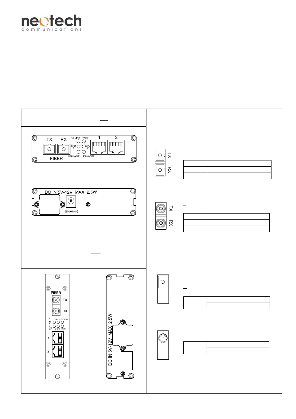 Neotech Communications FSW-21F-CM User Manual | 2 pages