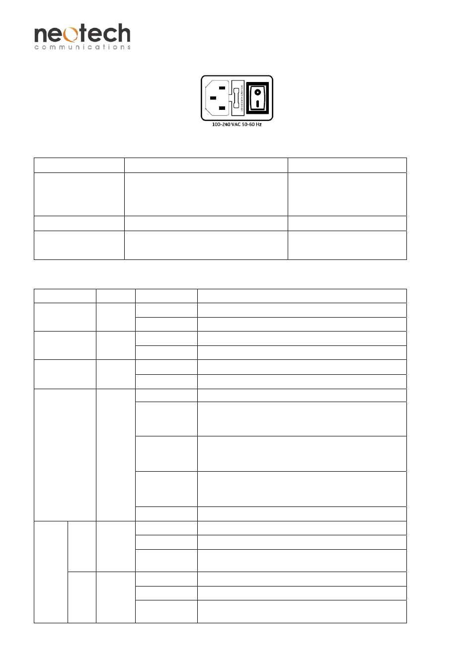 Led status, Power | Neotech Communications GEC-48CHP-R User Manual | Page 4 / 5