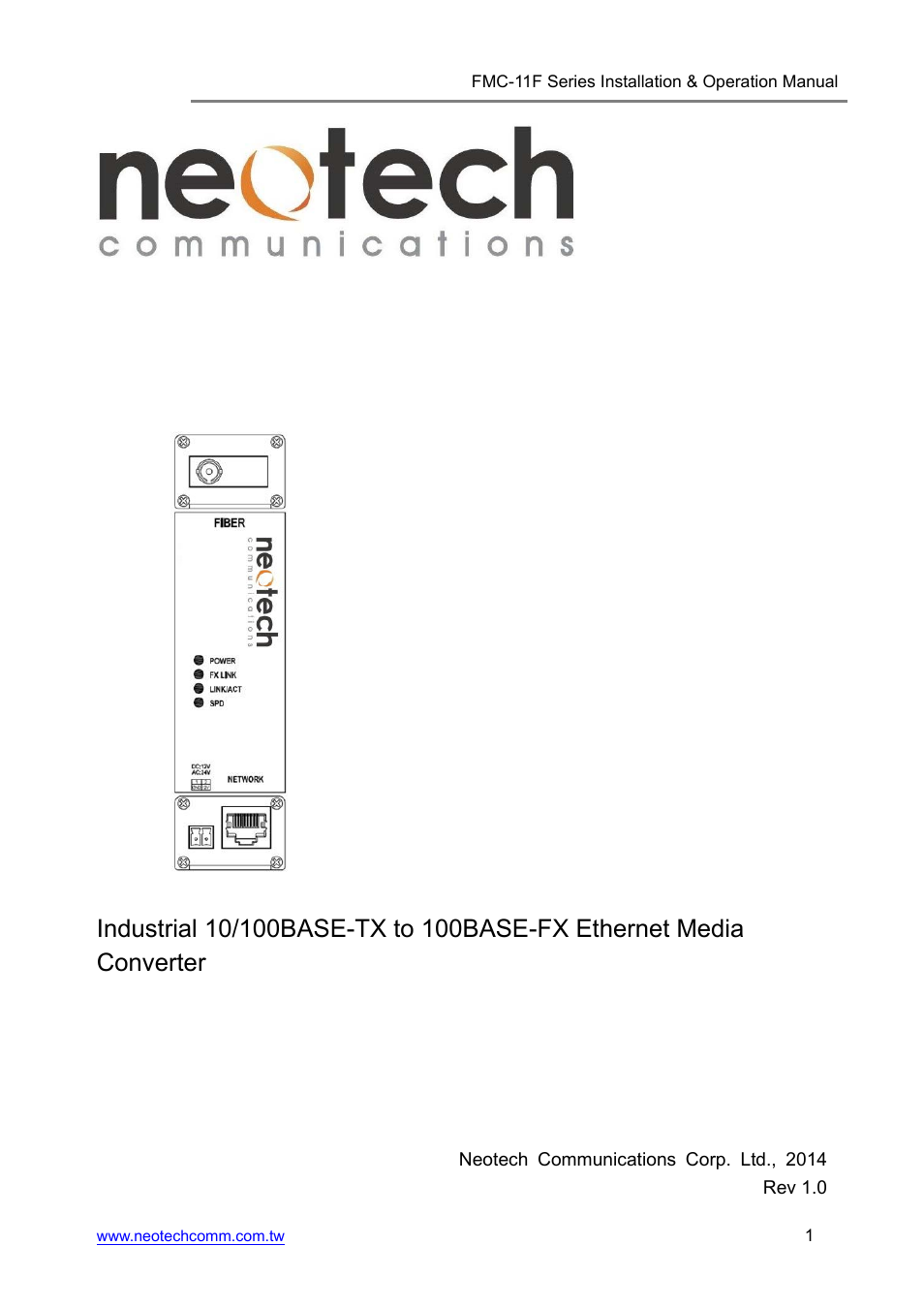 Neotech Communications FMC-11F User Manual | 18 pages