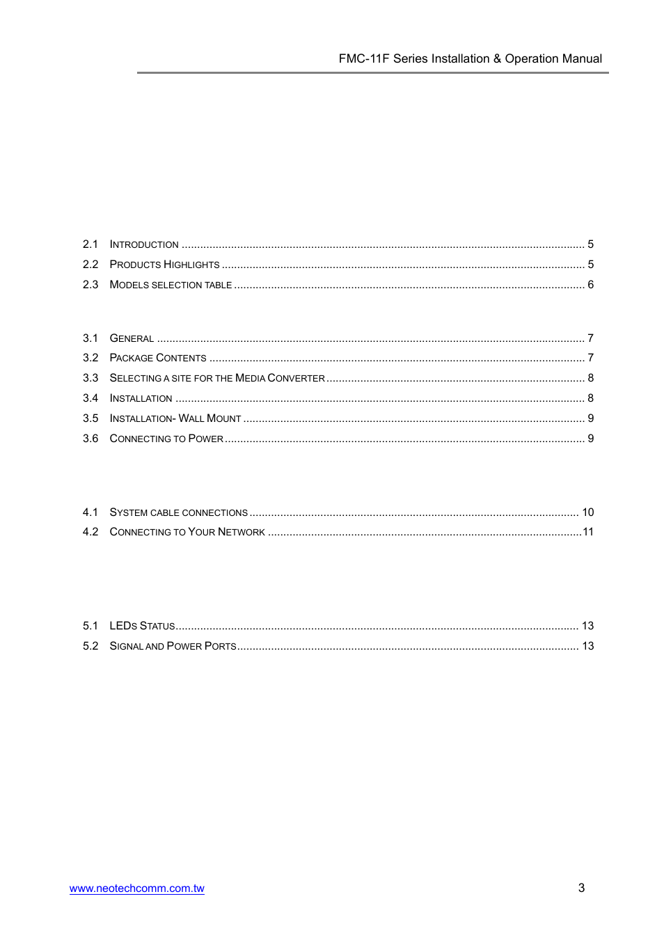 Neotech Communications FMC-11F User Manual | Page 3 / 18