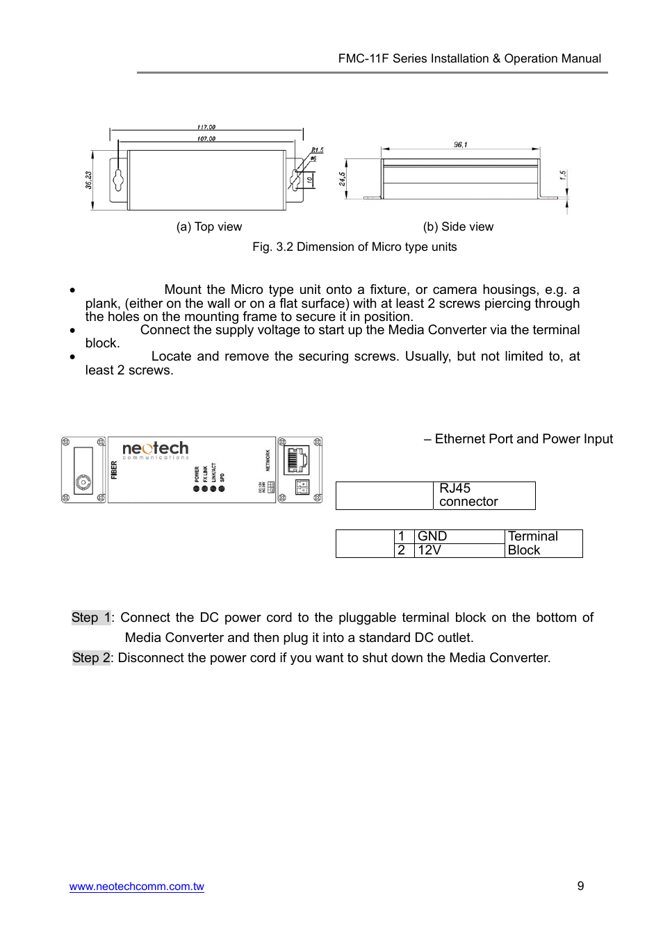 Neotech Communications FMC-11F User Manual | Page 9 / 18
