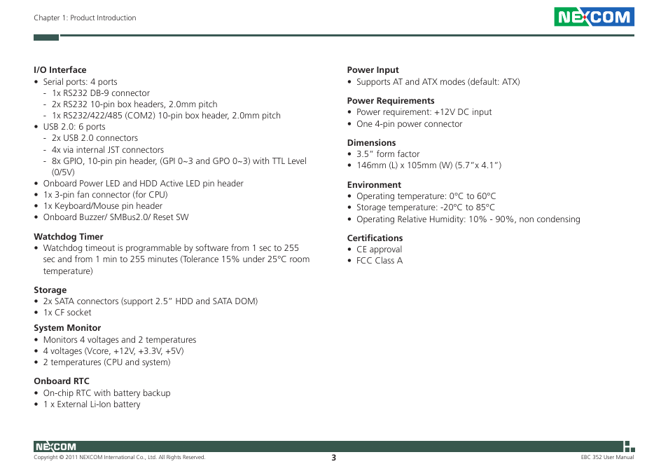 NEXCOM EBC 352 User Manual | Page 16 / 68