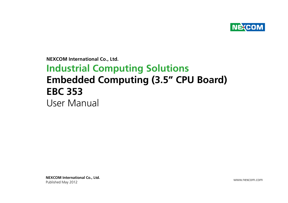 NEXCOM EBC 353 User Manual | 62 pages