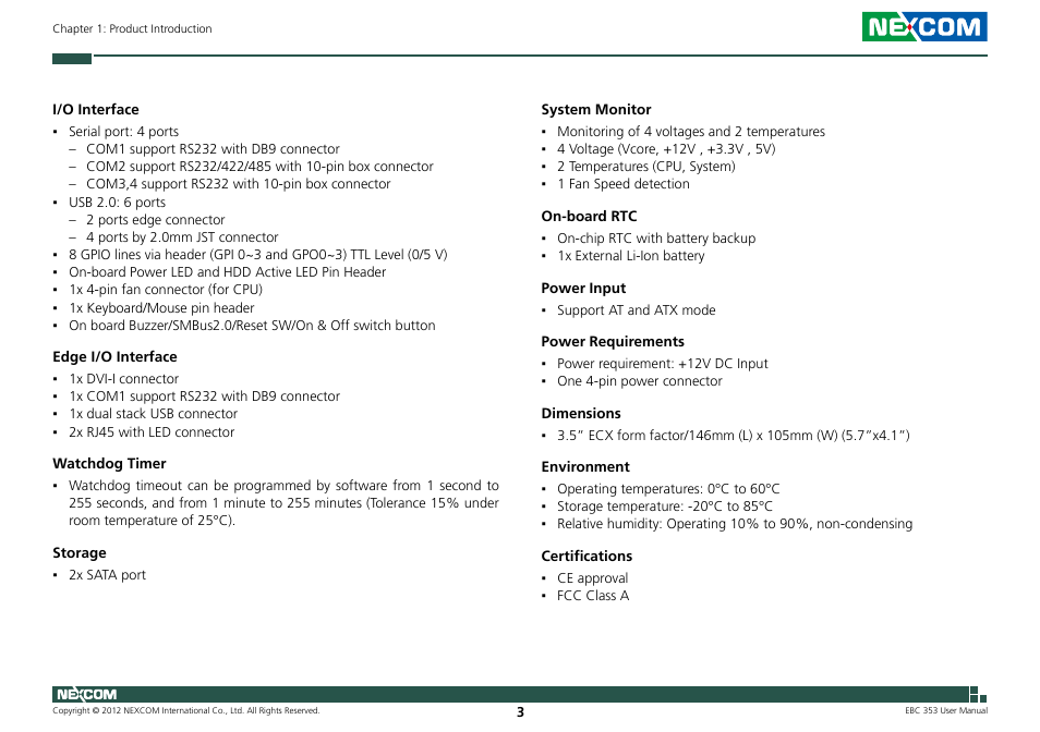 NEXCOM EBC 353 User Manual | Page 18 / 62