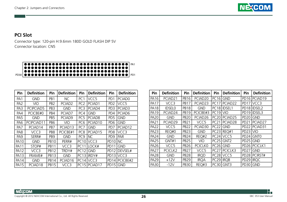 Pci slot | NEXCOM EBC 353 User Manual | Page 41 / 62