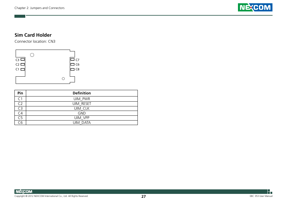 Sim card holder | NEXCOM EBC 353 User Manual | Page 42 / 62