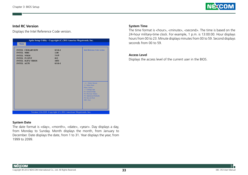 Intel rc version | NEXCOM EBC 353 User Manual | Page 48 / 62