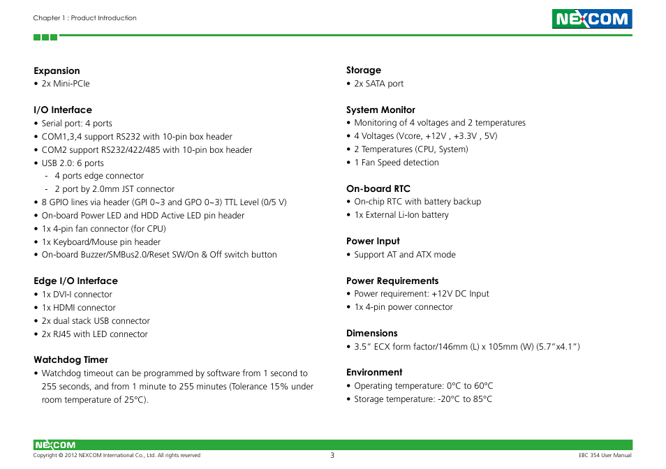 NEXCOM EBC 354 User Manual | Page 16 / 63