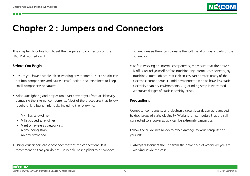 Chapter 2 : jumpers and connectors | NEXCOM EBC 354 User Manual | Page 19 / 63