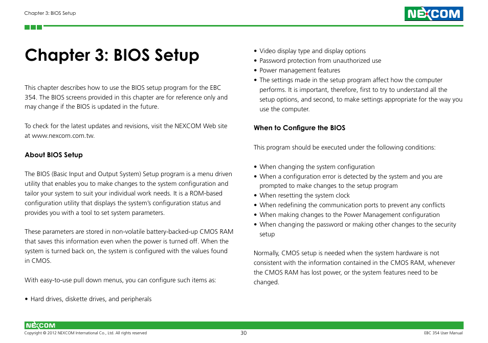 Chapter 3: bios setup | NEXCOM EBC 354 User Manual | Page 43 / 63