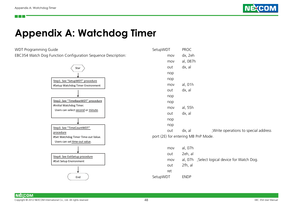 Appendix a: watchdog timer | NEXCOM EBC 354 User Manual | Page 61 / 63