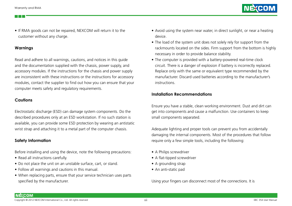 NEXCOM EBC 354 User Manual | Page 7 / 63