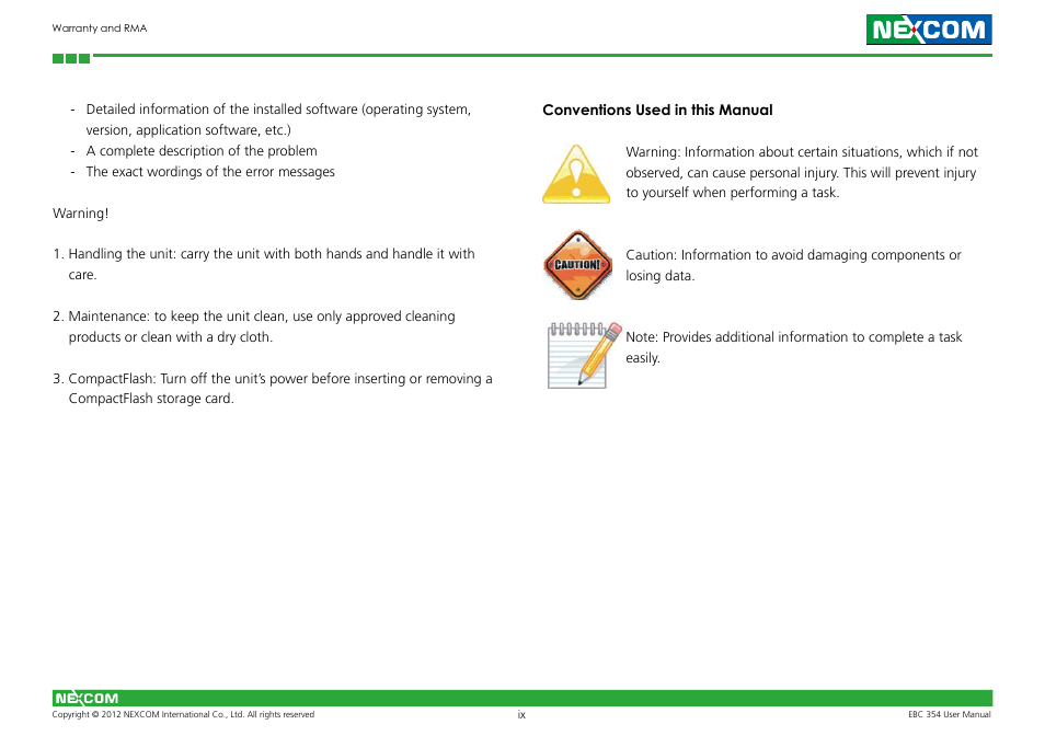 NEXCOM EBC 354 User Manual | Page 9 / 63