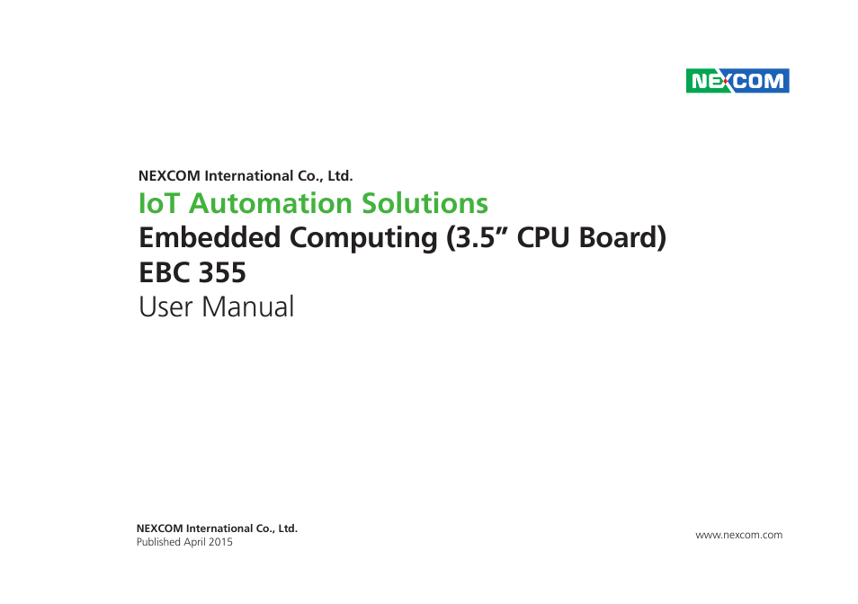 NEXCOM EBC 355 User Manual | 63 pages