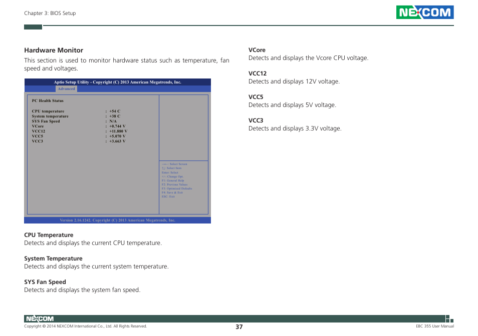 Hardware monitor | NEXCOM EBC 355 User Manual | Page 51 / 63