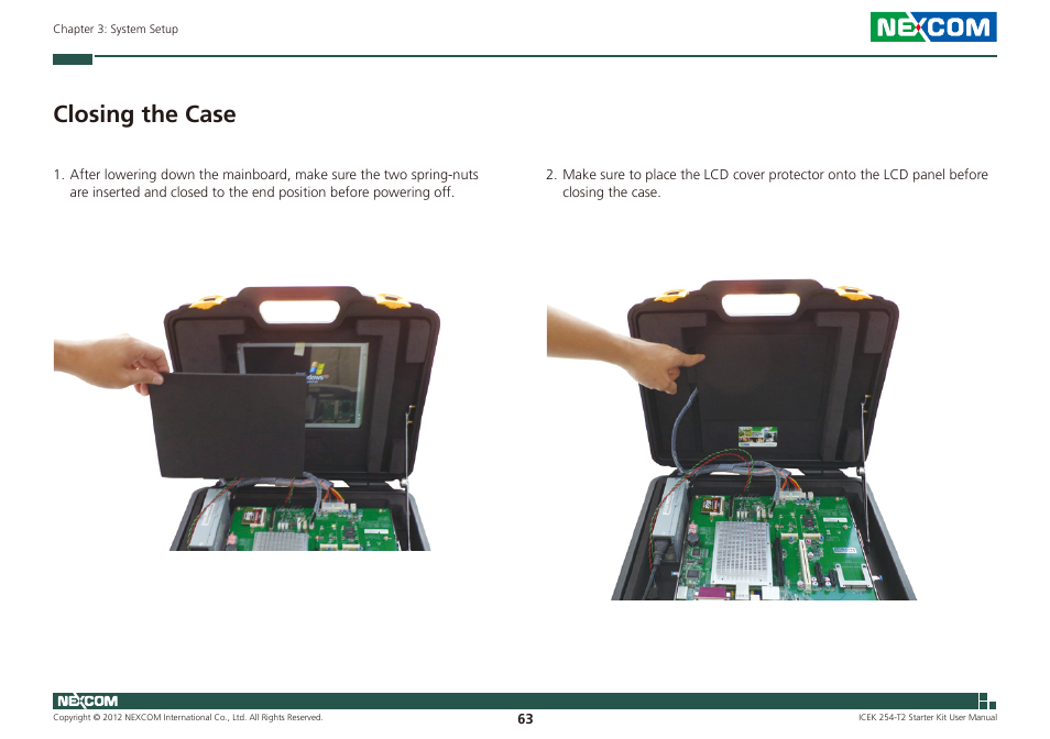 Closing the case | NEXCOM ICES 254 User Manual | Page 77 / 98