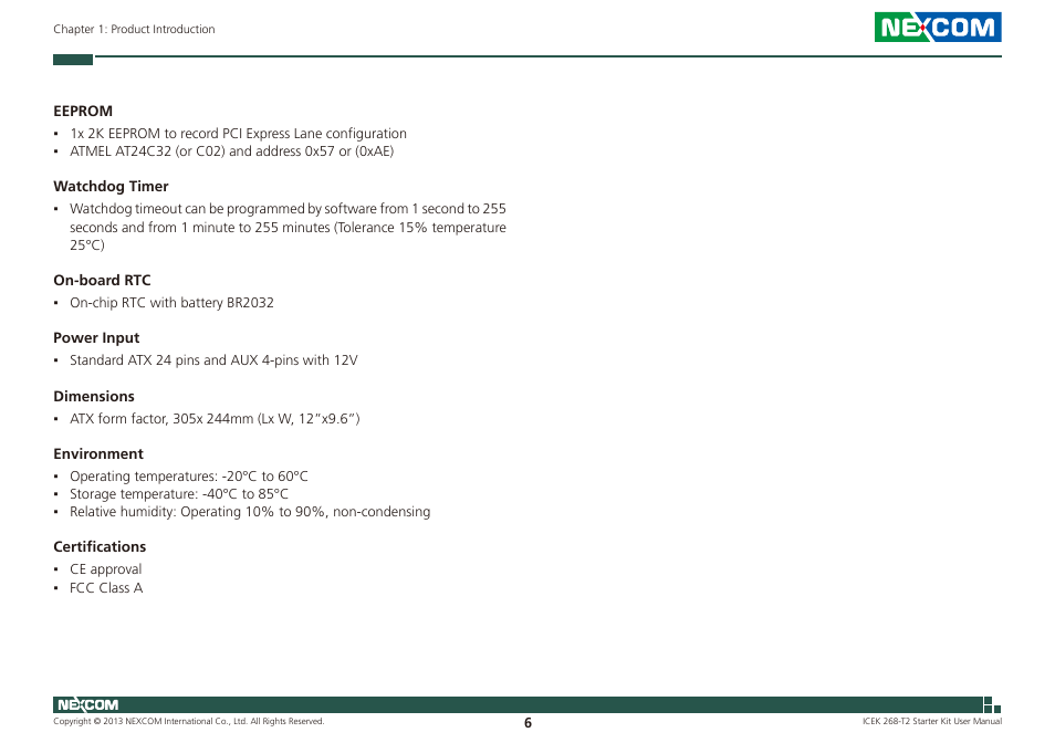 NEXCOM ICES 268 User Manual | Page 20 / 96