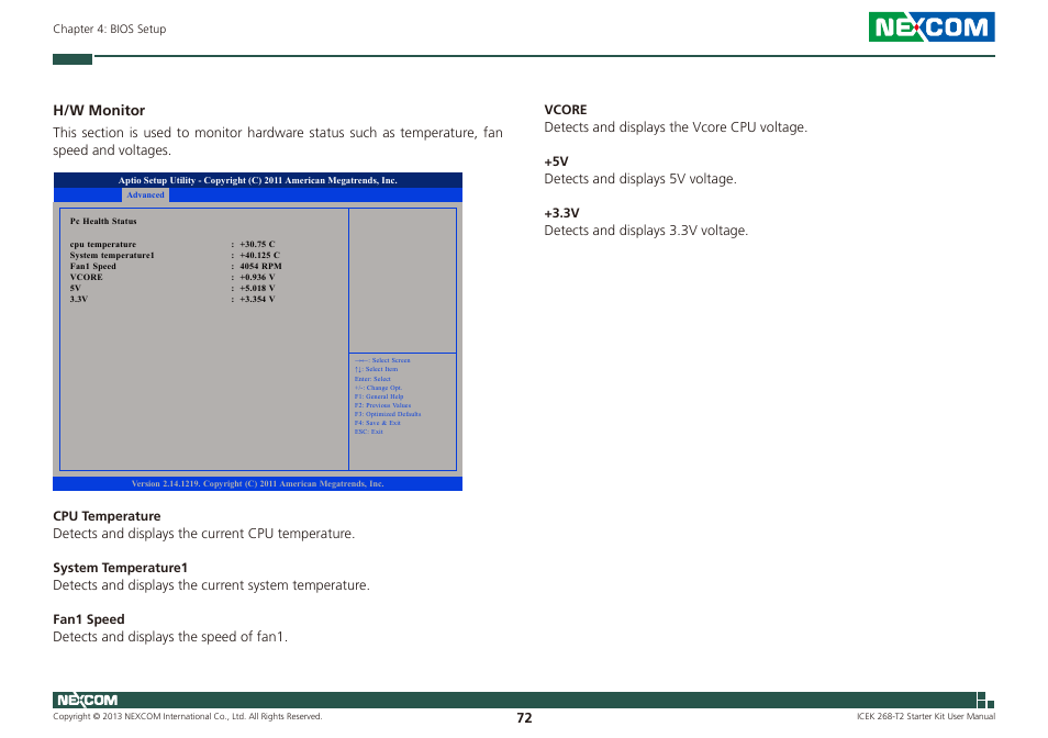 H/w monitor | NEXCOM ICES 268 User Manual | Page 86 / 96