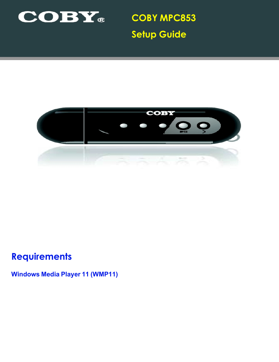 COBY electronic MPC853 User Manual | 10 pages