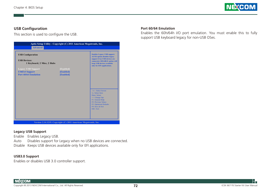 Usb configuration | NEXCOM ICES 667 User Manual | Page 86 / 100