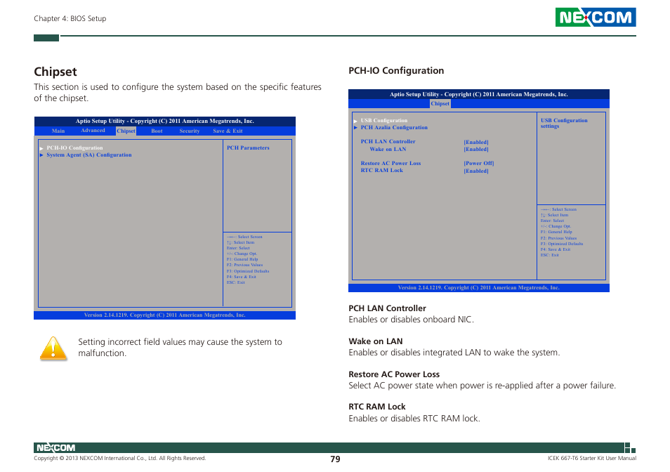 Chipset, Pch-io configuration | NEXCOM ICES 667 User Manual | Page 93 / 100