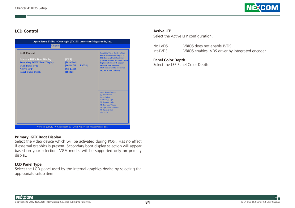 Lcd control | NEXCOM ICES 668 User Manual | Page 98 / 105