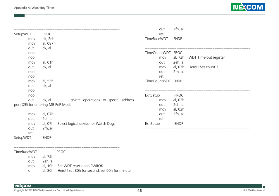 NEXCOM NEX 604 User Manual | Page 61 / 61