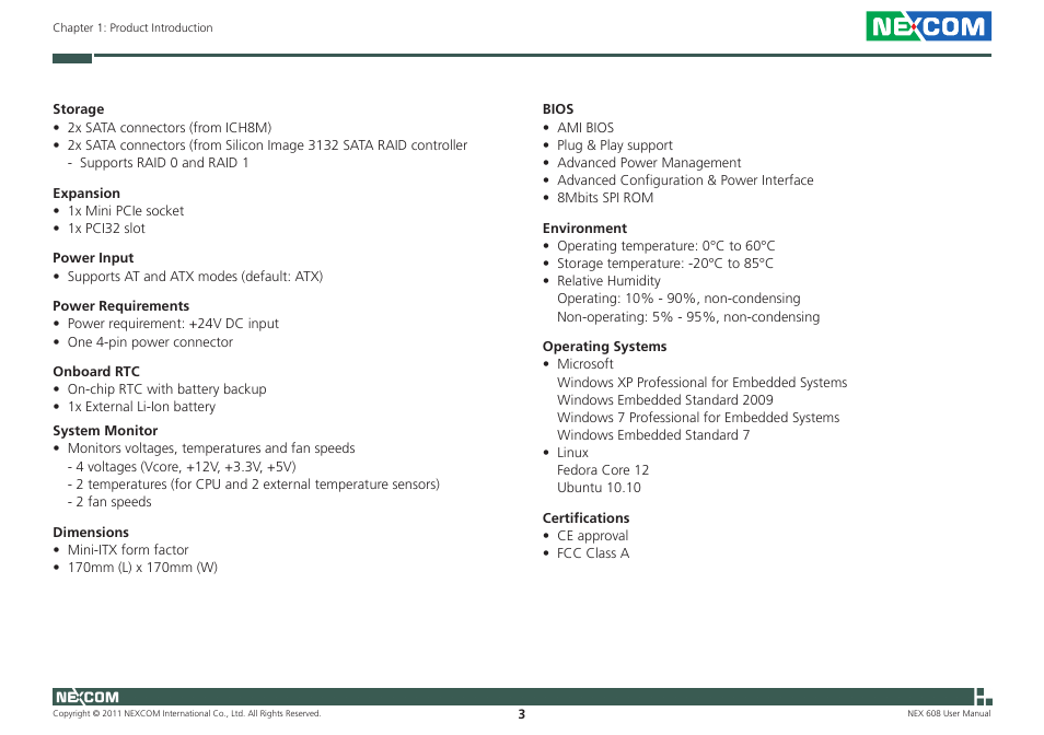 NEXCOM NEX 608 User Manual | Page 16 / 67