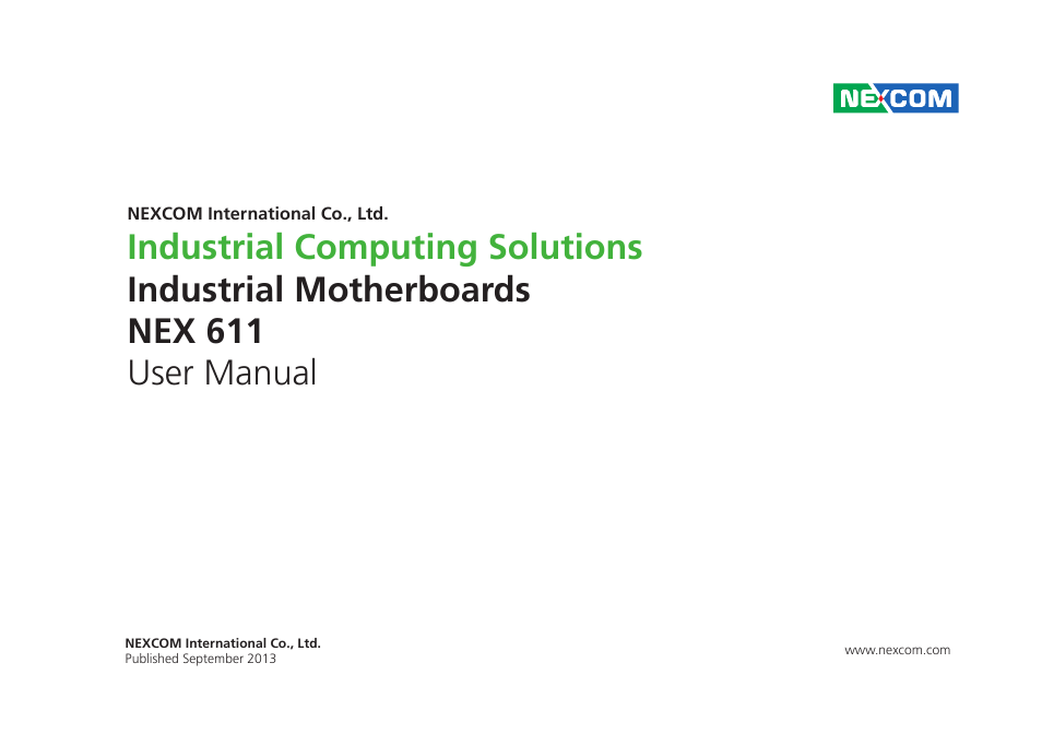 NEXCOM NEX 611 User Manual | 51 pages