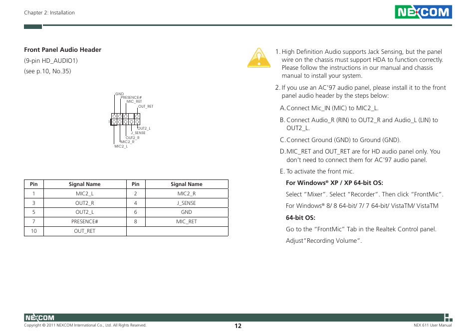 NEXCOM NEX 611 User Manual | Page 23 / 51