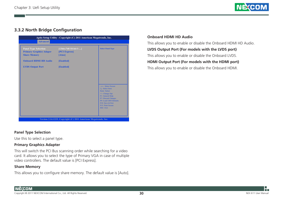 2 north bridge configuration | NEXCOM NEX 611 User Manual | Page 41 / 51